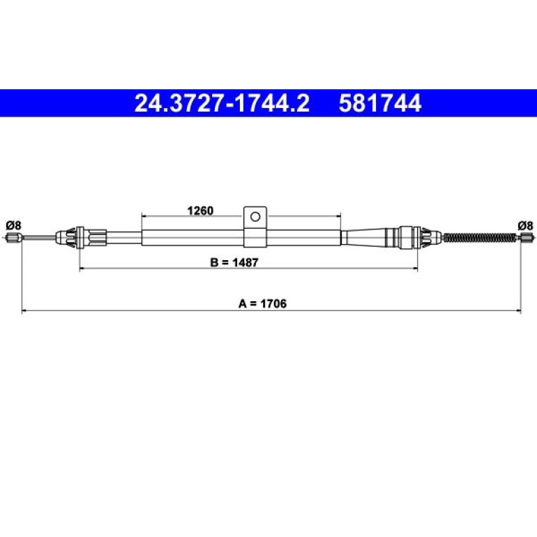 ATE Handbremsseil Seilzug Festellbremse 24.3727-1744.2 ATE Handbremsseil Seilzug Festellbremse 24.3727-1744.2