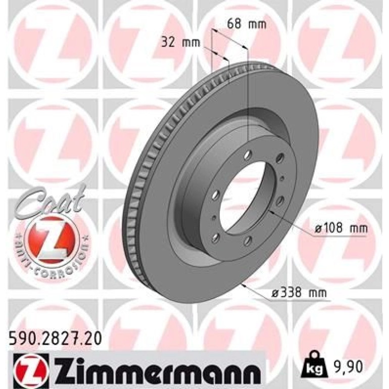 ZIMMERMANN Bremsscheibe 590.2827.20 ZIMMERMANN Bremsscheibe 590.2827.20