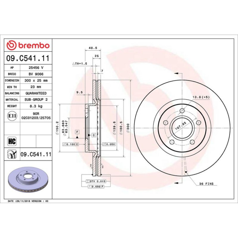 Bremsscheibe VA 09.C541.11 Bremsscheibe VA 09.C541.11