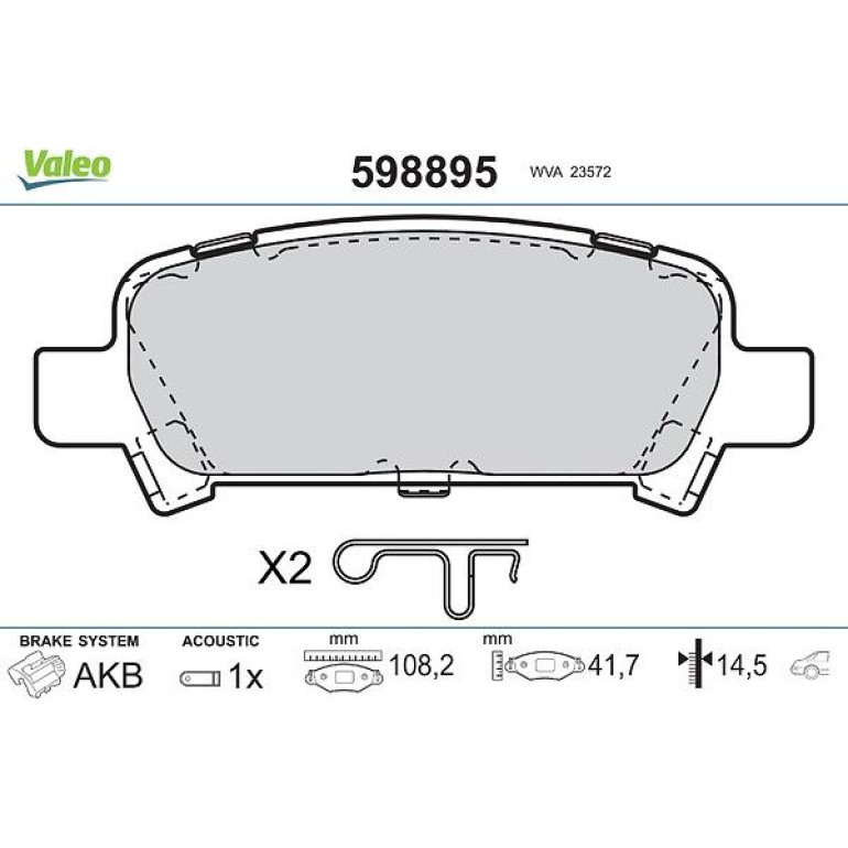 VALEO Bremsbeläge 598895