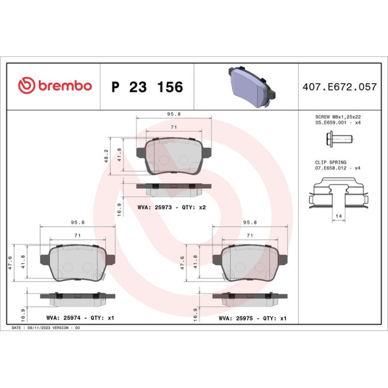 BREMBO Bremsklötze HA P 23 156
