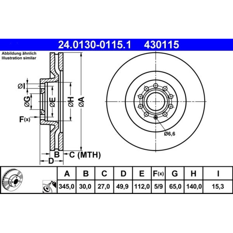 Bremsscheibe Vw P. Eos/Golf/Passat 05 24.0130-0115.1 Bremsscheibe Vw P. Eos/Golf/Passat 05 24.0130-0115.1