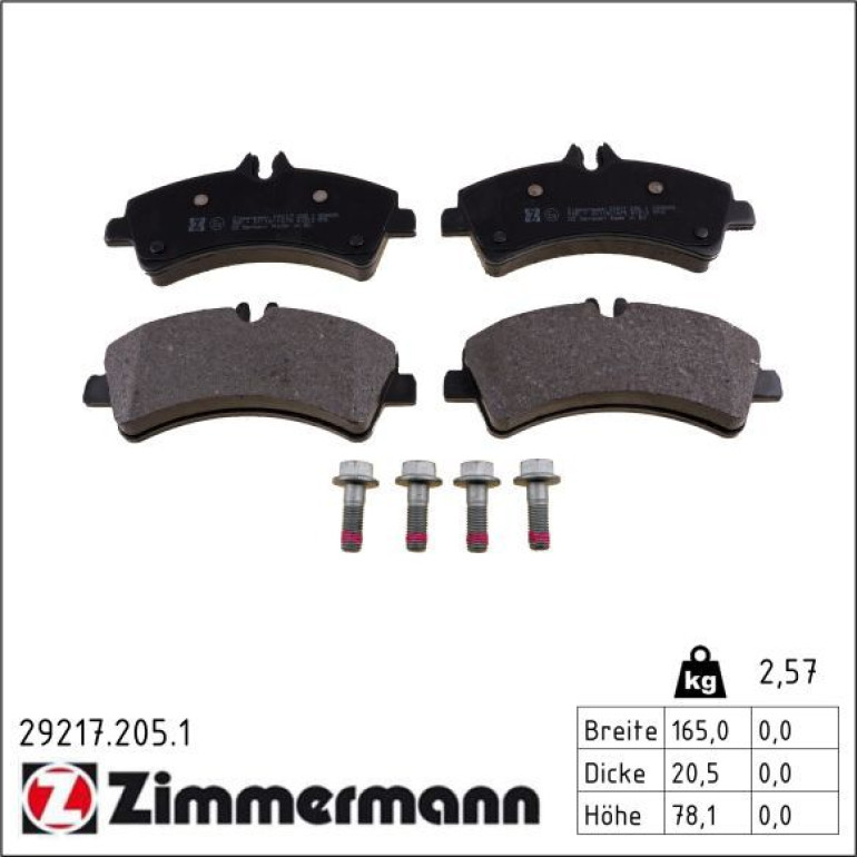 ZIMMERMANN Bremsbeläge 29217.205.1 ZIMMERMANN Bremsbeläge 29217.205.1