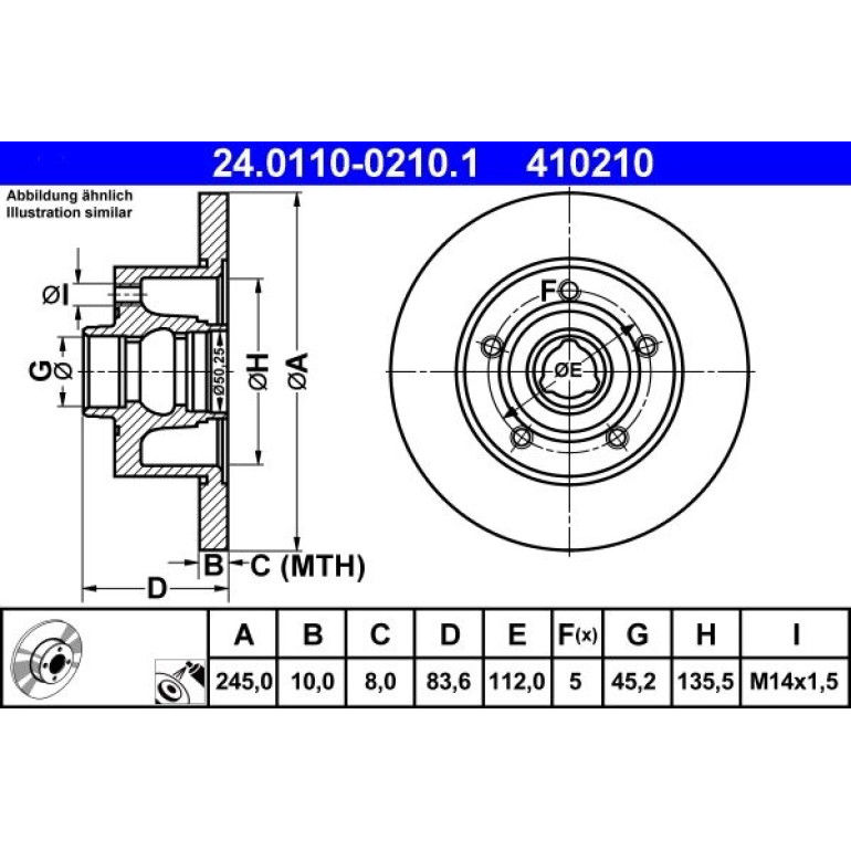 Bremsscheibe Audi T. A4 1.6-2.8 94-01 Ohne Lager 24.0110-0210.1 Bremsscheibe Audi T. A4 1.6-2.8 94-01 Ohne Lager 24.0110-0210.1