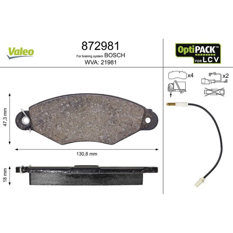 VALEO Bremsbeläge 872981 VALEO Bremsbeläge 872981