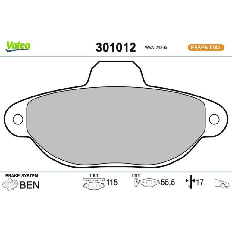VALEO Bremsbeläge 301012