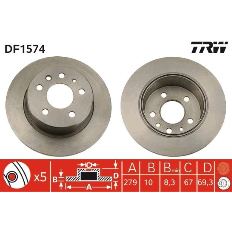 Bremsscheibe Db T. W115/123/126 76-85 DF1574 Bremsscheibe Db T. W115/123/126 76-85 DF1574