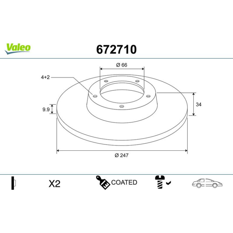 VALEO Bremsscheibe 672710 VALEO Bremsscheibe 672710