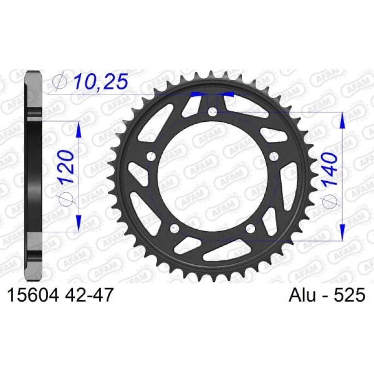AFAM Kettenrad ALU 43 Zähne 15604-43