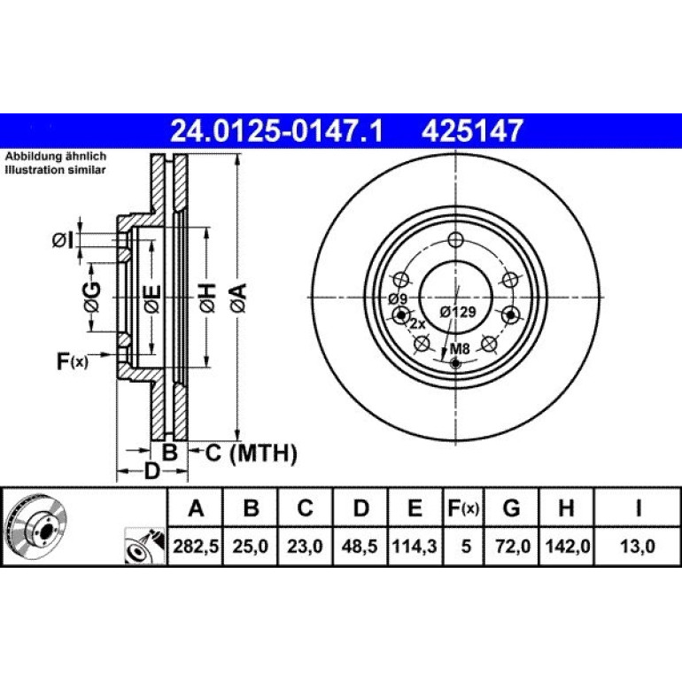 Bremsscheibe Mazda S. 6 2.0-2.3 02-07 24.0125-0147.1 Bremsscheibe Mazda S. 6 2.0-2.3 02-07 24.0125-0147.1
