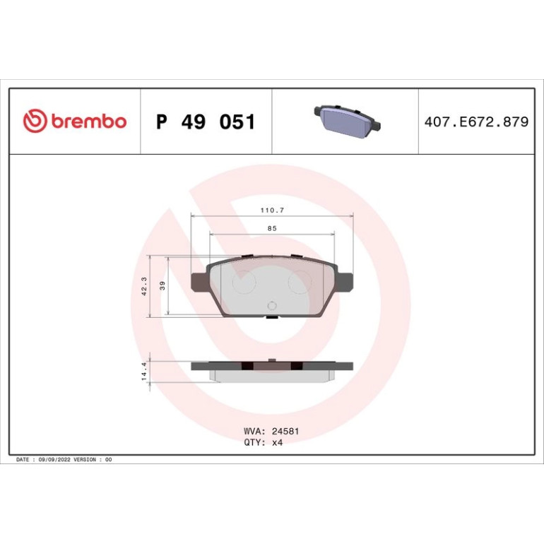 BREMBO Bremsklötze HA P 49 051 BREMBO Bremsklötze HA P 49 051