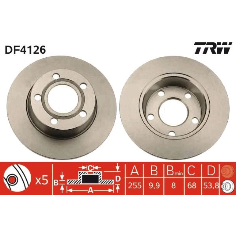 Bremsscheibe Vw T. A6 1.8-3.0 DF4126 Bremsscheibe Vw T. A6 1.8-3.0 DF4126