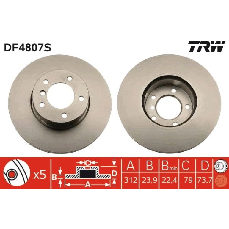 Bremsscheibe Bmw P. E90 10-/F20/F30/E84 DF4807S Bremsscheibe Bmw P. E90 10-/F20/F30/E84 DF4807S