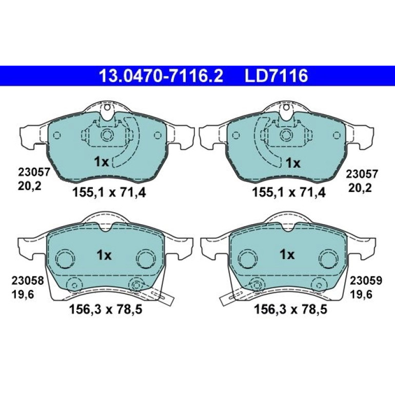 Bremsbelagsatz Opel P. Astra G/Zafira 1,6-2,2 98-05 Keramik 13.0470-7116.2