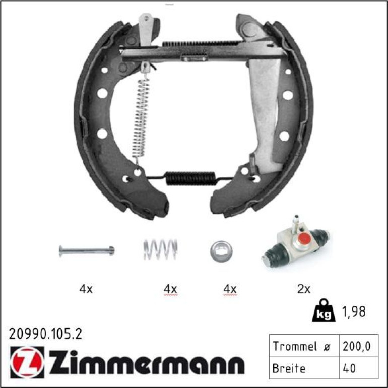 ZIMMERMANN Bremsbacken 20990.105.2 ZIMMERMANN Bremsbacken 20990.105.2
