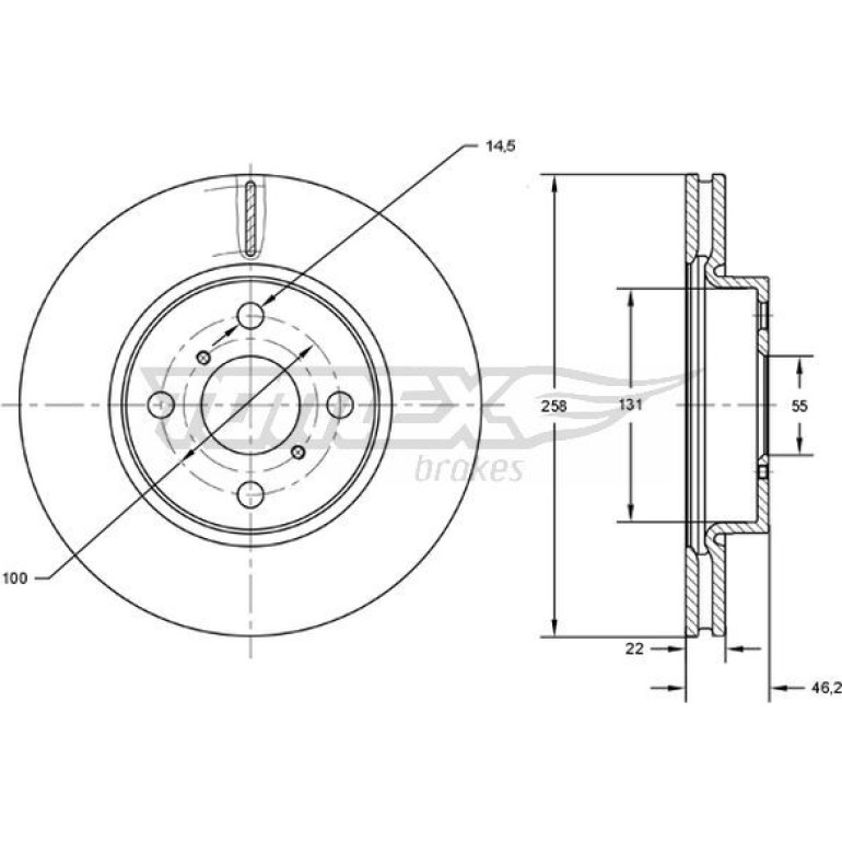 TOMEX brakes Bremsscheibe TX 71-70 TOMEX brakes Bremsscheibe TX 71-70