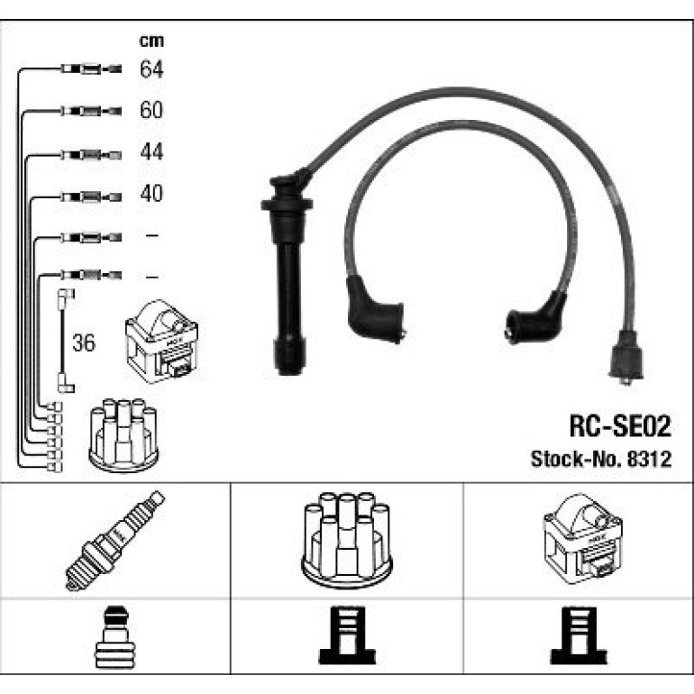 RC-SE02 NGK - Zündkabelsatz 8312 RC-SE02 NGK - Zündkabelsatz 8312