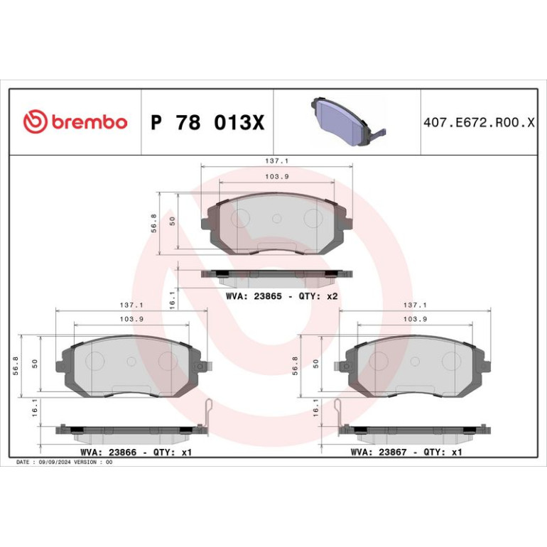 BREMBO Bremsklötze Xtra VA P 78 013X BREMBO Bremsklötze Xtra VA P 78 013X