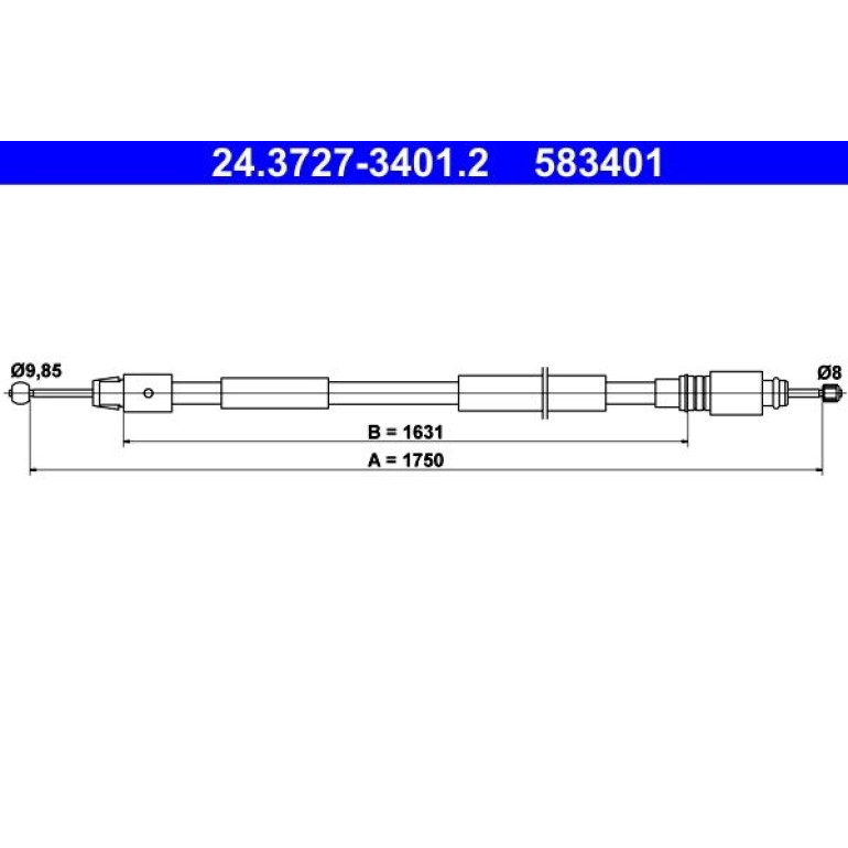ATE Handbremsseil Seilzug Festellbremse 24.3727-3401.2 ATE Handbremsseil Seilzug Festellbremse 24.3727-3401.2