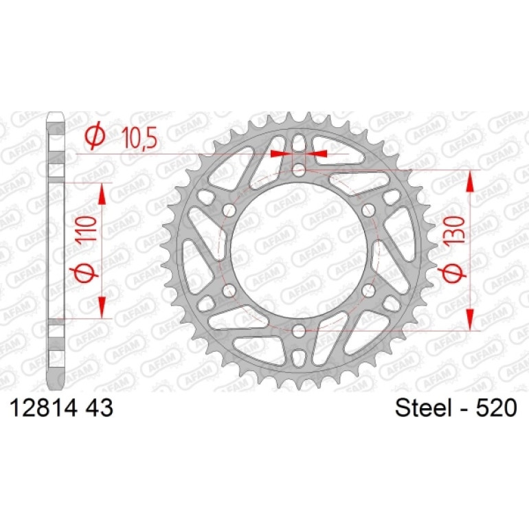 AFAM Kettenrad STAHL 12814-43 AFAM Kettenrad STAHL 12814-43