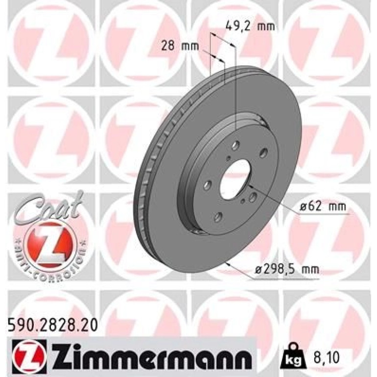 ZIMMERMANN Bremsscheibe 590.2828.20