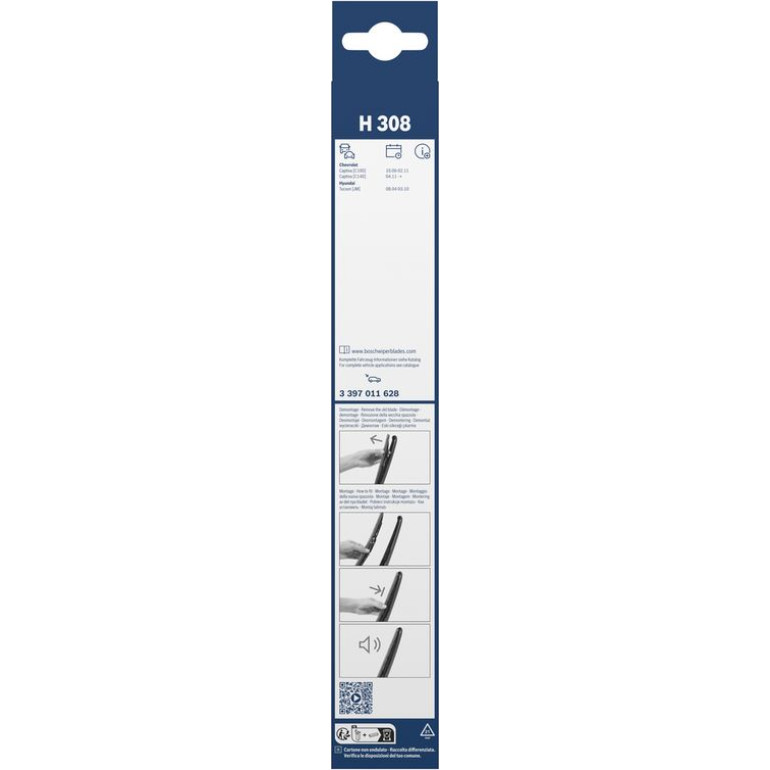 Bosch Wischerblatt H308 3397011628 Bosch Wischerblatt H308 3397011628