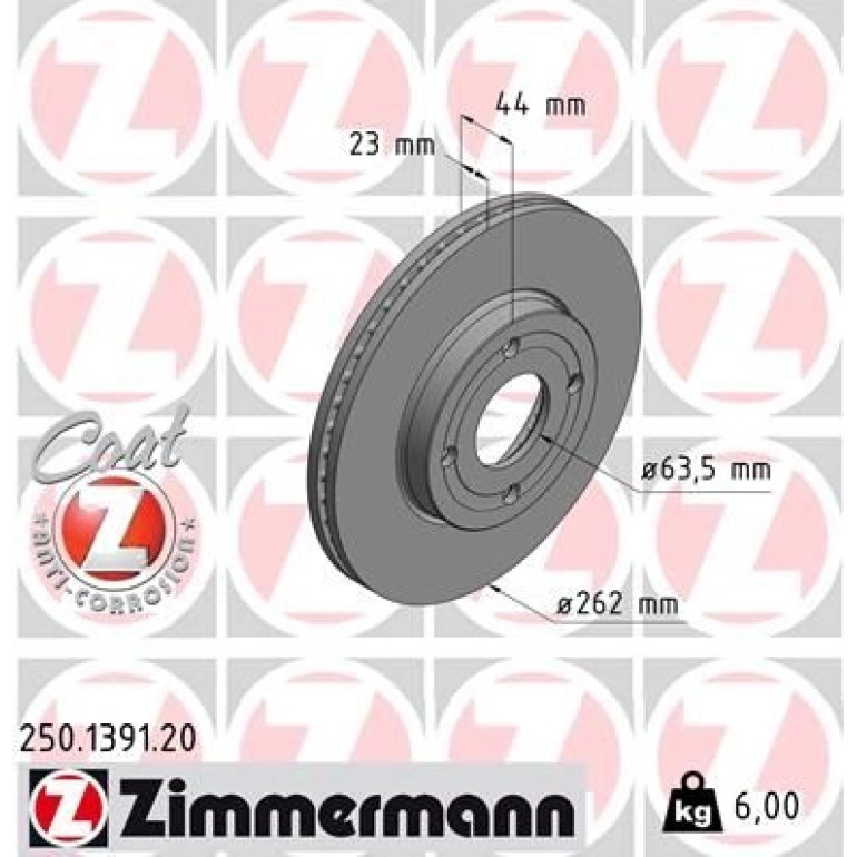 ZIMMERMANN Bremsscheibe 250.1391.20 ZIMMERMANN Bremsscheibe 250.1391.20