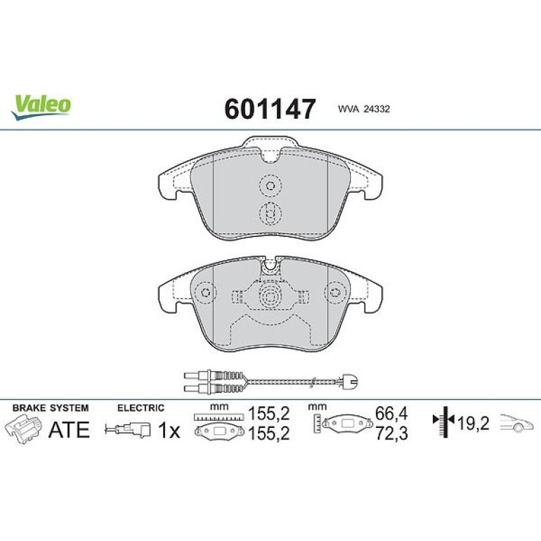VALEO Bremsbeläge 601147 VALEO Bremsbeläge 601147