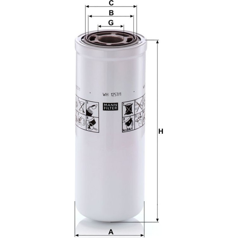 Mann & Hummel Hydraulikfilter Industrie WH 1257/1 Mann & Hummel Hydraulikfilter Industrie WH 1257/1