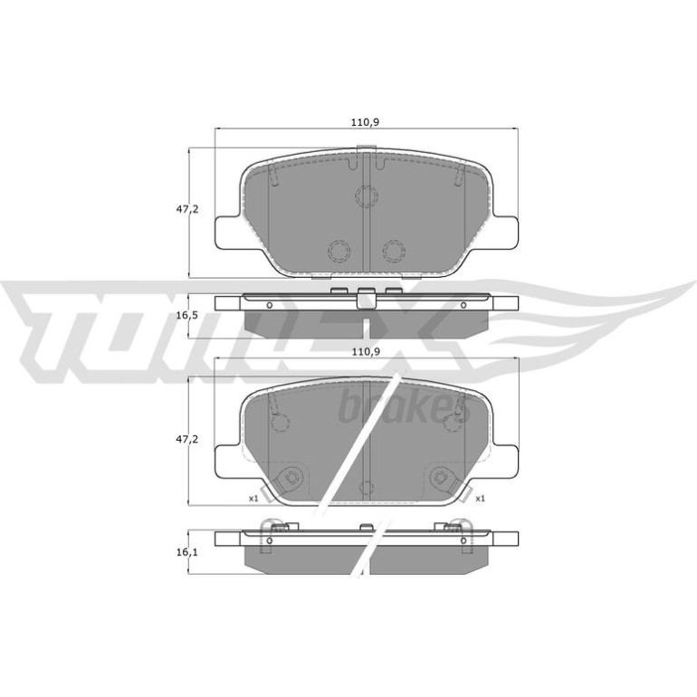 TOMEX brakes Bremsbelagsatz, Scheibenbremse TX 60-06 TOMEX brakes Bremsbelagsatz, Scheibenbremse TX 60-06