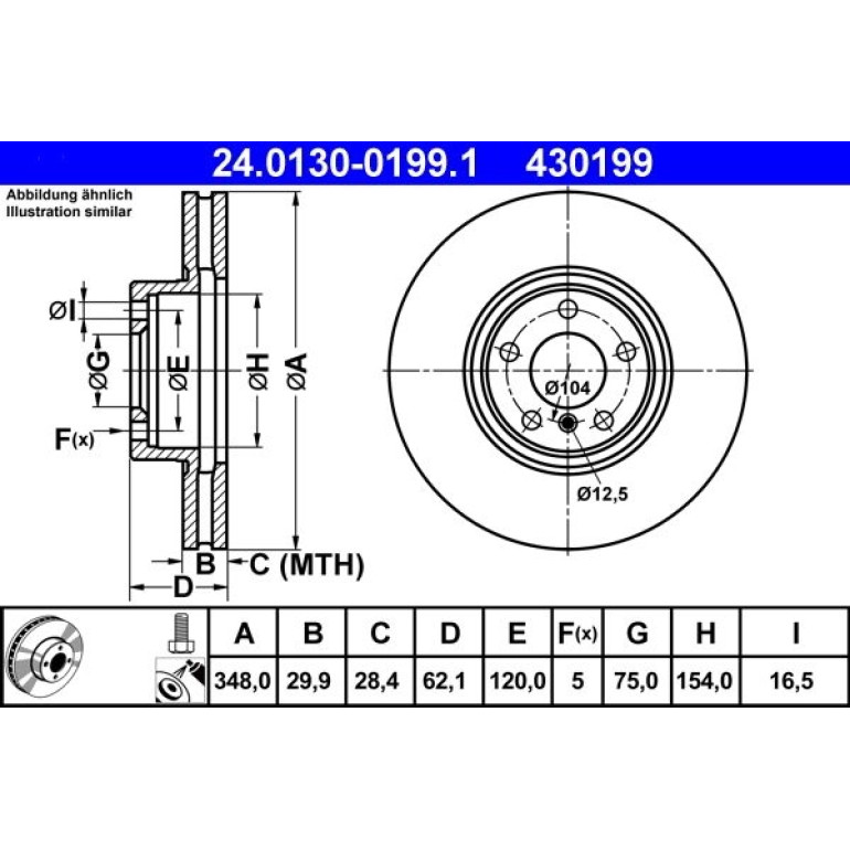 Bremsscheibe Bmw P. X5/X6 07- 348Mm 24.0130-0199.1 Bremsscheibe Bmw P. X5/X6 07- 348Mm 24.0130-0199.1