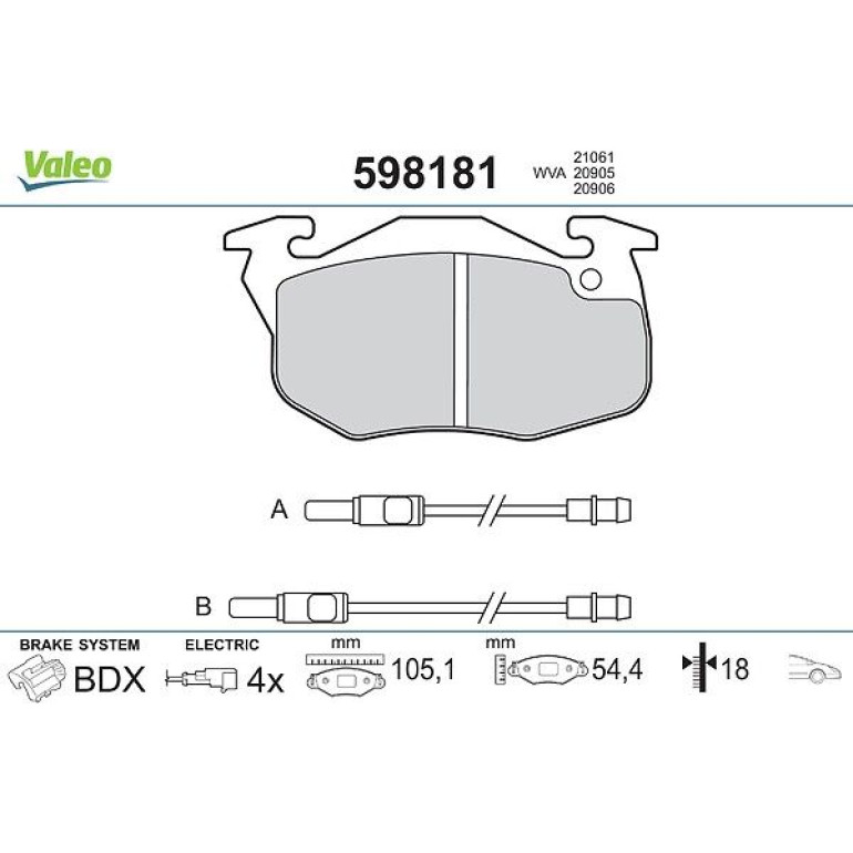 VALEO Bremsbeläge 598181 VALEO Bremsbeläge 598181