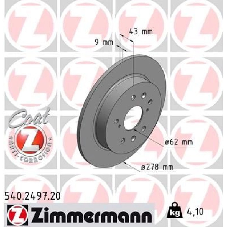 ZIMMERMANN Bremsscheibe 540.2497.20 ZIMMERMANN Bremsscheibe 540.2497.20