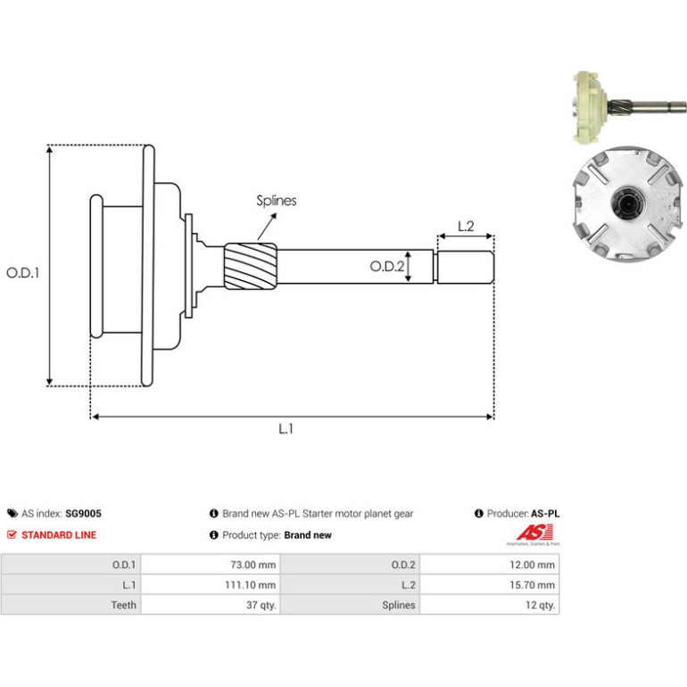 Hohlrad, Planetengetriebe (Anlasser) SG9005 Hohlrad, Planetengetriebe (Anlasser) SG9005