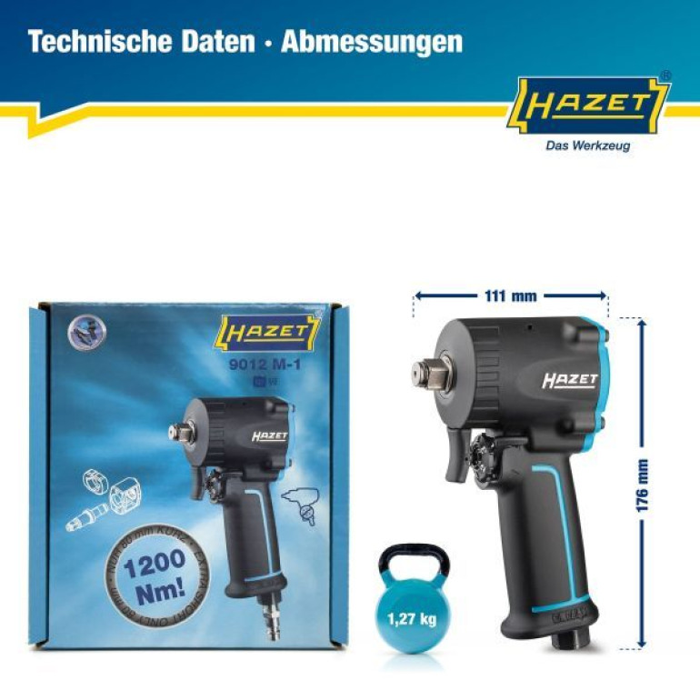 Hazet 9012M-1 Mini 1/2 Schlag-Druckluftschlüssel Hazet 9012M-1 Mini 1/2 Schlag-Druckluftschlüssel