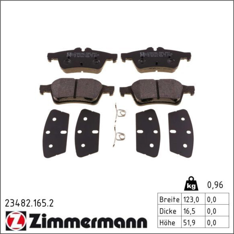 ZIMMERMANN Bremsbeläge 23482.165.2 ZIMMERMANN Bremsbeläge 23482.165.2