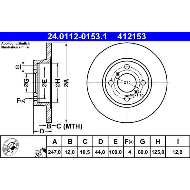 Bremsscheibe Opel P. Agila 1.0-1.2 16V/1.3 Cdti 00-07 24.0112-0153.1 Bremsscheibe Opel P. Agila 1.0-1.2 16V/1.3 Cdti 00-07 24.0112-0153.1