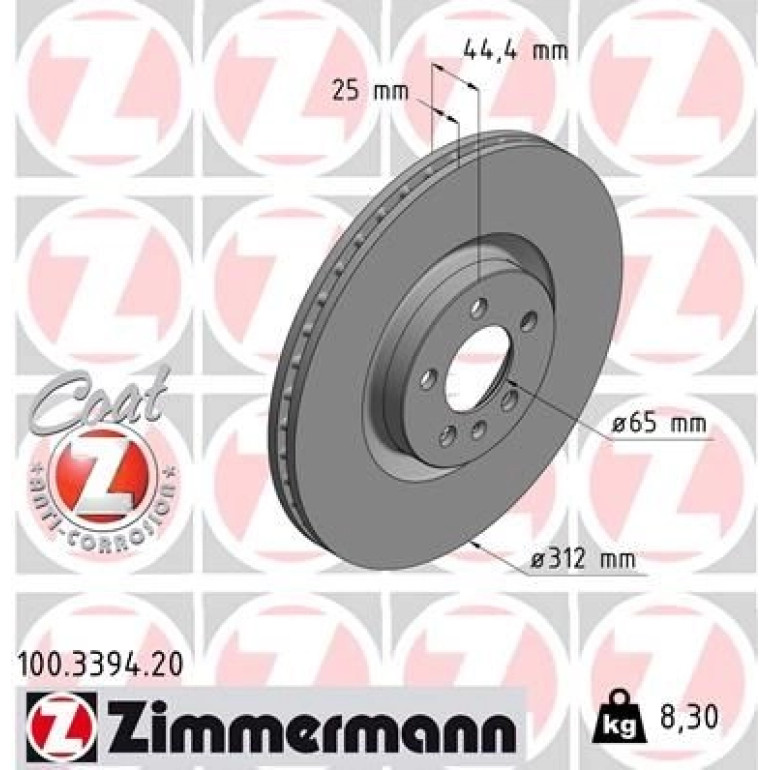 ZIMMERMANN Bremsscheibe 100.3394.20 ZIMMERMANN Bremsscheibe 100.3394.20