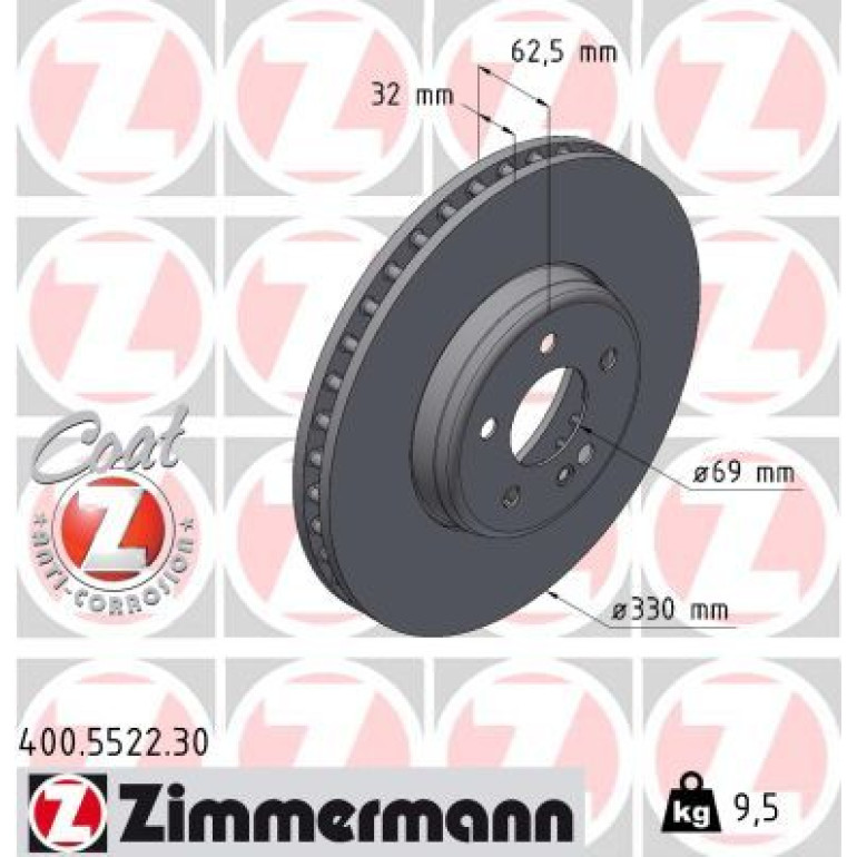 ZIMMERMANN Bremsscheibe 400.5522.30 ZIMMERMANN Bremsscheibe 400.5522.30