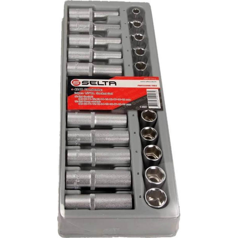 Satz Steckschlüsseleinsätze 1/2 24-Teilig, Modul 1/3 4248 Satz Steckschlüsseleinsätze 1/2 24-Teilig, Modul 1/3 4248