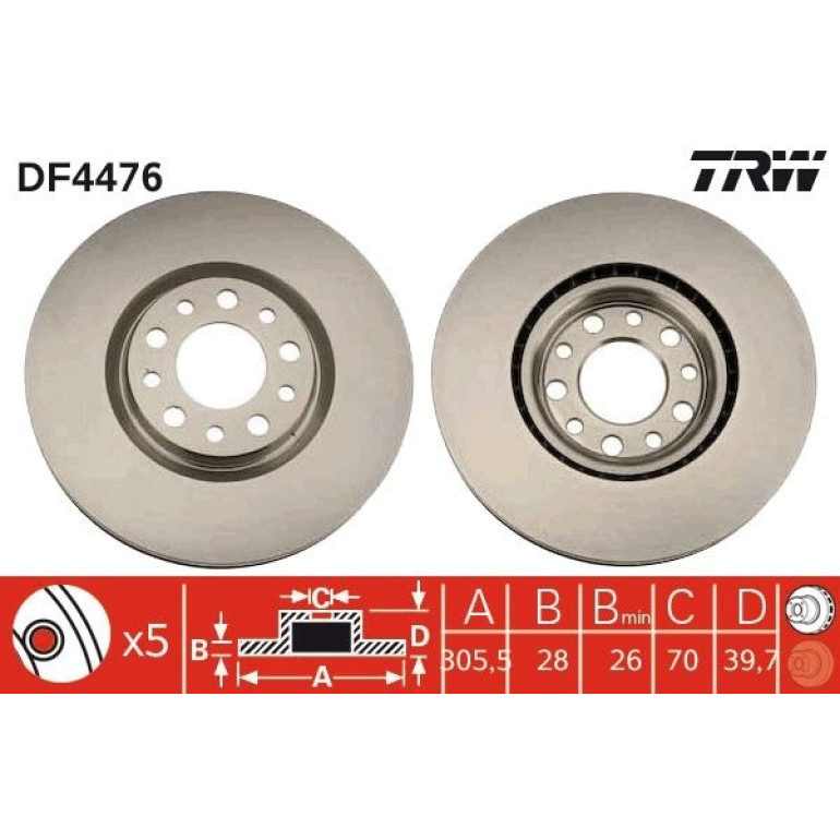 Bremsscheibe Alfa S. 159 05- 1.9Jtd/Giulietta 10- 2.0Jtd DF4476 Bremsscheibe Alfa S. 159 05- 1.9Jtd/Giulietta 10- 2.0Jtd DF4476