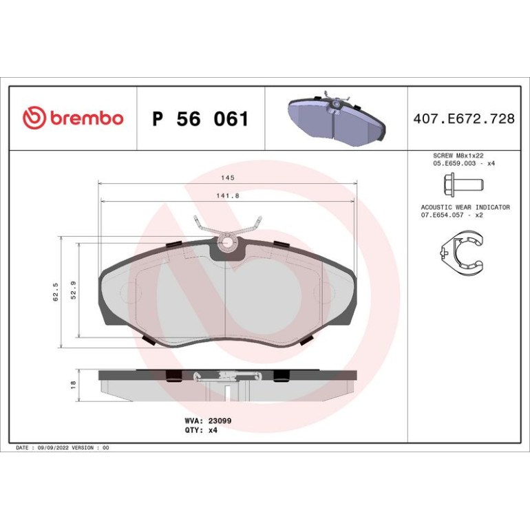 BREMBO Bremsklötze VA P 56 061 BREMBO Bremsklötze VA P 56 061