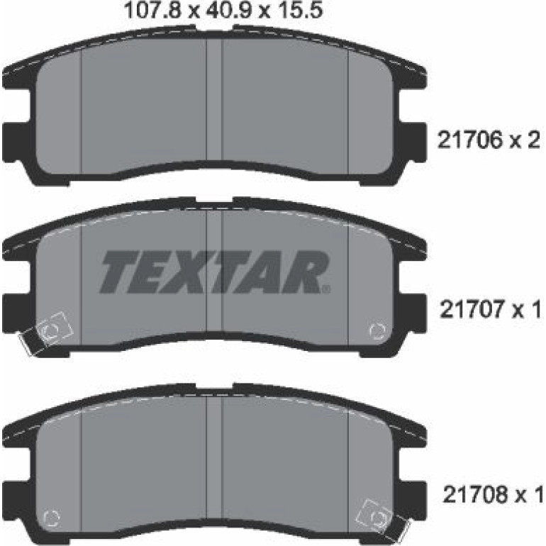 Bremsbelagsatz Mitsubishi T. Galant 92-/96-/Eclipse -99/Space Wagon 2170602 Bremsbelagsatz Mitsubishi T. Galant 92-/96-/Eclipse -99/Space Wagon 2170602