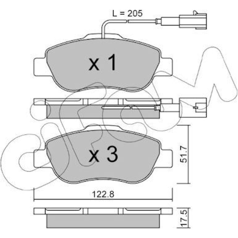 CIFAM Bremsbelagsatz, Scheibenbremse 822-638-1