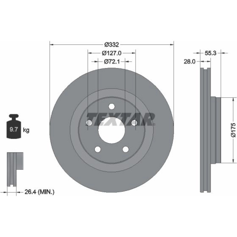 Bremsscheibe Jeep P. Wrangler 2.8 Crd/3.6-3.8 07 92278803