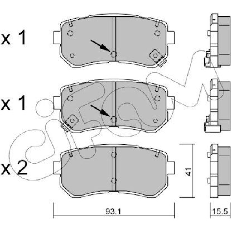 CIFAM Bremsbelagsatz, Scheibenbremse 822-725-1