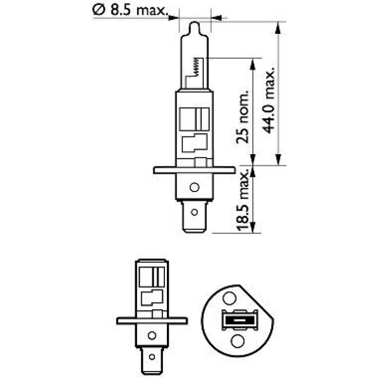 H1 12V 55W P14,5s X-tremeVision Pro150 2 Stück Philips 12258XVPS2