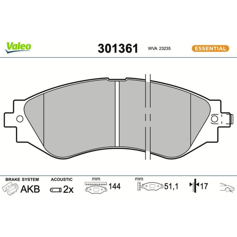 VALEO Bremsbeläge 301361 VALEO Bremsbeläge 301361