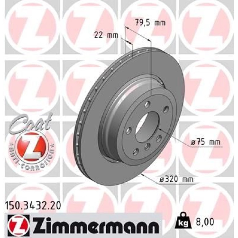 ZIMMERMANN Bremsscheibe 150.3432.20