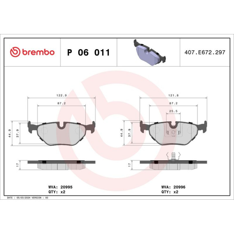 BREMBO Bremsklötze HA P 06 011 BREMBO Bremsklötze HA P 06 011